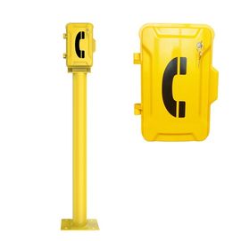 Un buon prezzo. Telefono industriale giallo antivandalo resistente alle intemperie con palo e serratura a chiave in linea