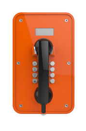 Telefono resistente alle intemperie di industriale arancio con esposizione LCD ed il microtelefono irregolare